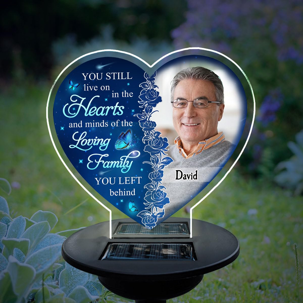 Wrappiness Personalized Memorial Solar Light - Custom Photo Heart